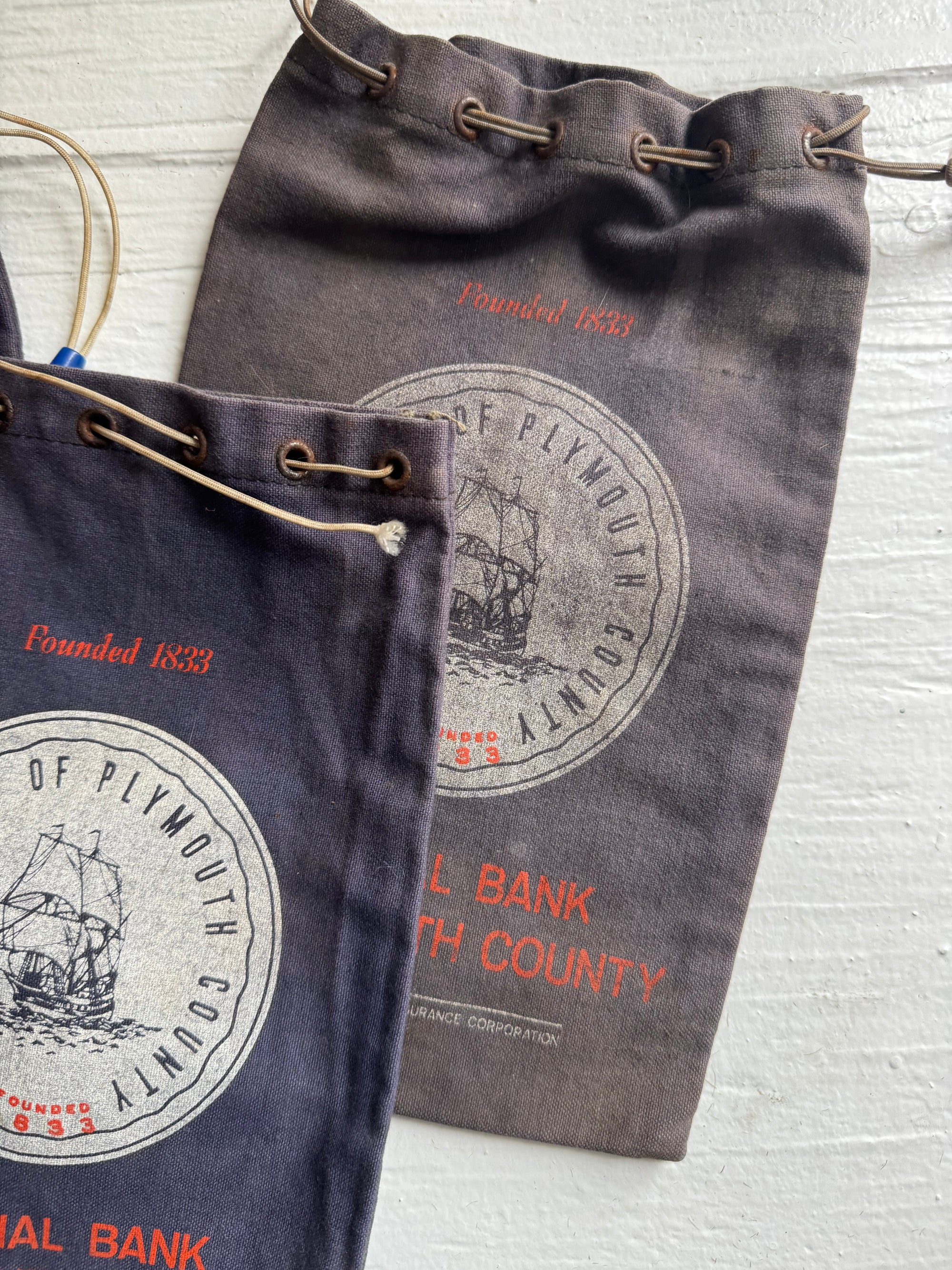 National Bank of Plymouth Money Bags