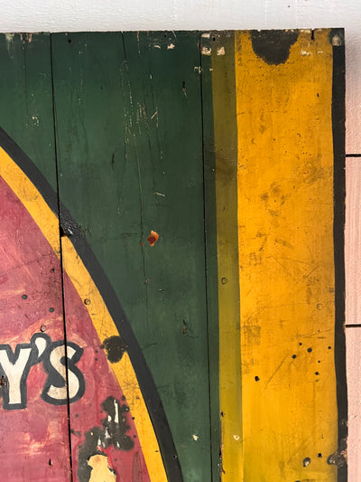 Salvaged Hand Painted Gold Metal Flour Sign