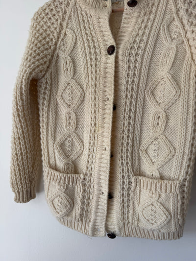 Vintage Wool Fishermen's Cardigan Sweater