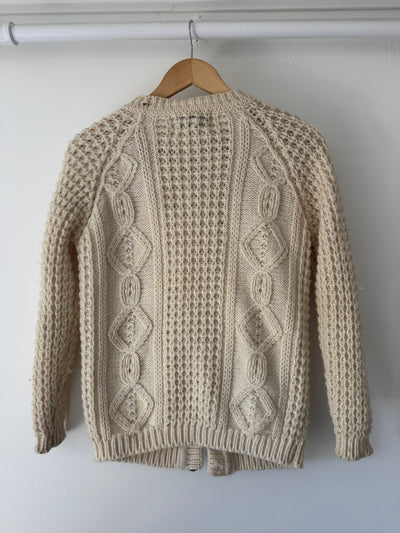 Vintage Wool Fishermen's Cardigan Sweater