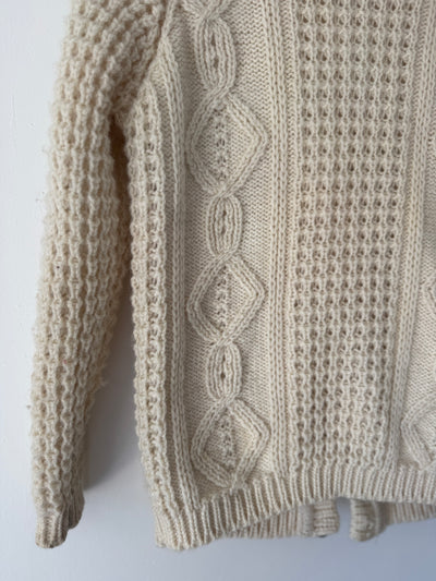 Vintage Wool Fishermen's Cardigan Sweater