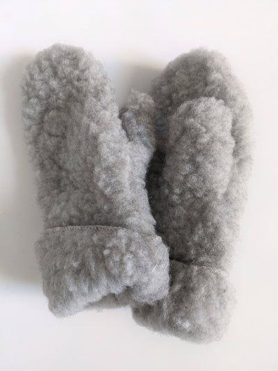 Warm 100% Wool Winter Mittens, All Natural: Cream