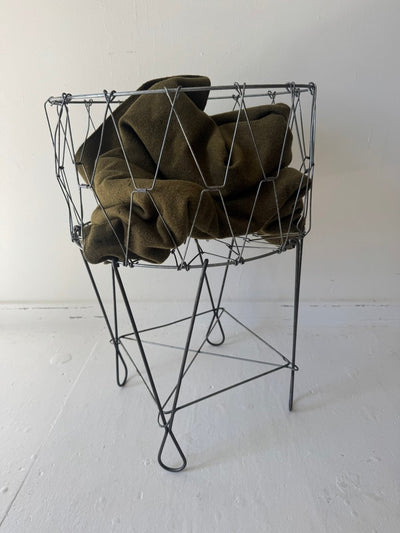 Antique Collapsible Laundry Hamper 19" - Diamonds & Rust