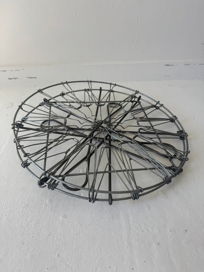 Antique Collapsible Laundry Hamper 19" - Diamonds & Rust