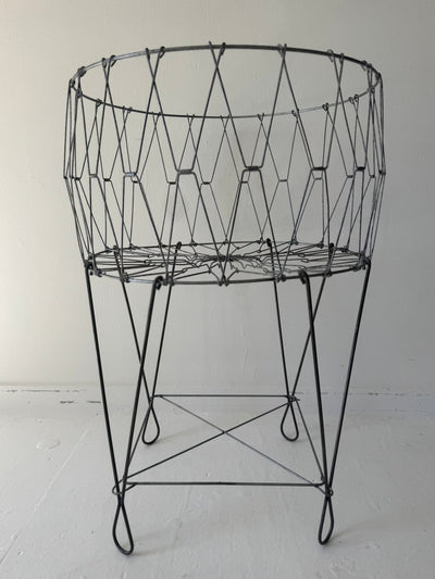 Antique Collapsible Laundry Hamper 22" - Diamonds & Rust