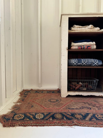 Antique Early 1900s Cabinet - Painted White - Diamonds & Rust