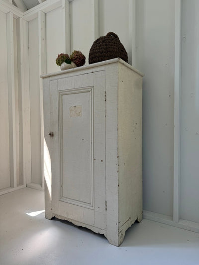Antique Early 1900s Cabinet - Painted White - Diamonds & Rust