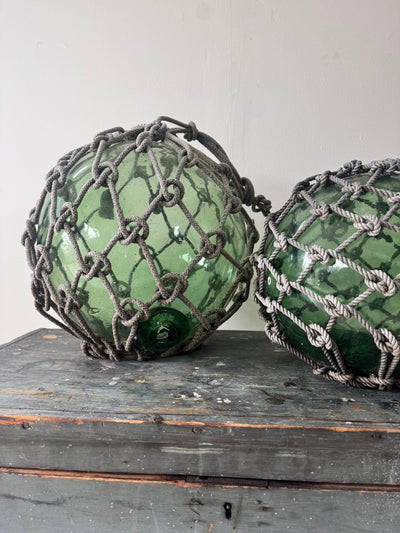Antique Glass Rope Knots - Dark Green - Diamonds & Rust