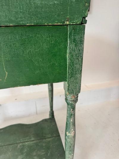 Antique Painted Side Table - Green - Diamonds & Rust