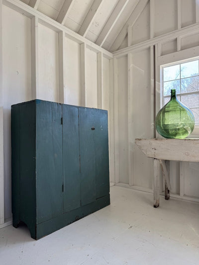 Antique Primitive Jelly Cabinet - Blue Paint - Diamonds & Rust