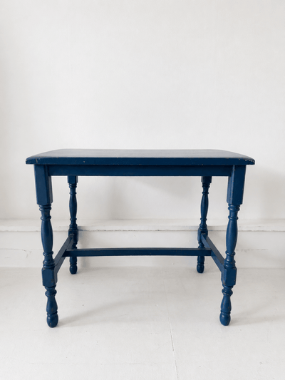 Antique Turned Legs - Painted Side Table - Diamonds & Rust