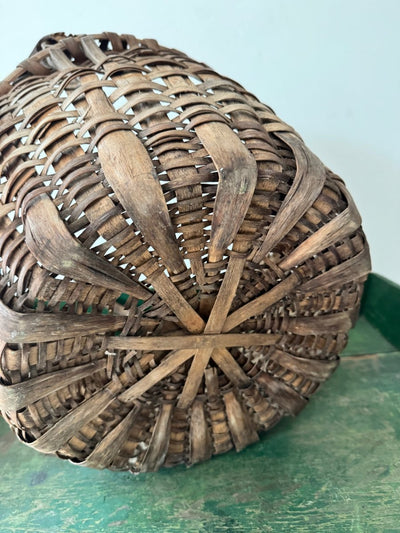 Antique Woven Basket - Diamonds & Rust