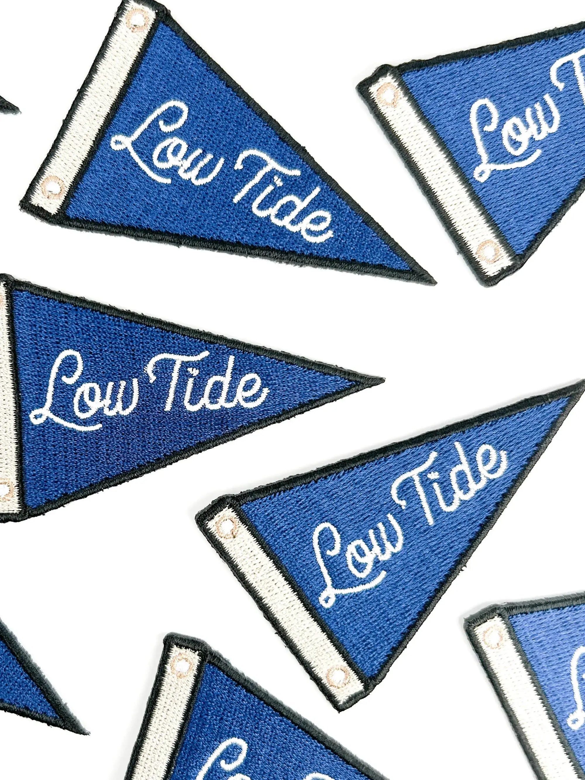 Low Tide Patch Nautical Sailing Pennant Embroidered Iron On