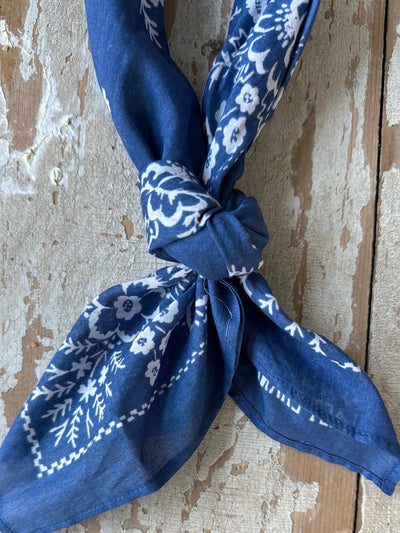 Cotton Field Bandana - Azure Blue - Diamonds & Rust