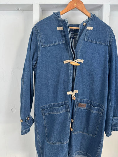 Denim & Co Toggle Denim Coat - Diamonds & Rust