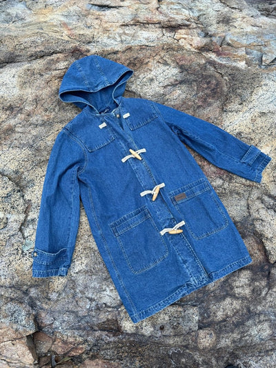 Denim & Co Toggle Denim Coat - Diamonds & Rust