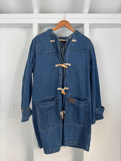 Denim & Co Toggle Denim Coat - Diamonds & Rust