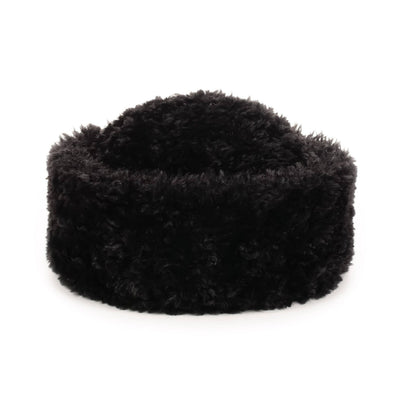 Sherpa Hat: Black Faux Sheepskin