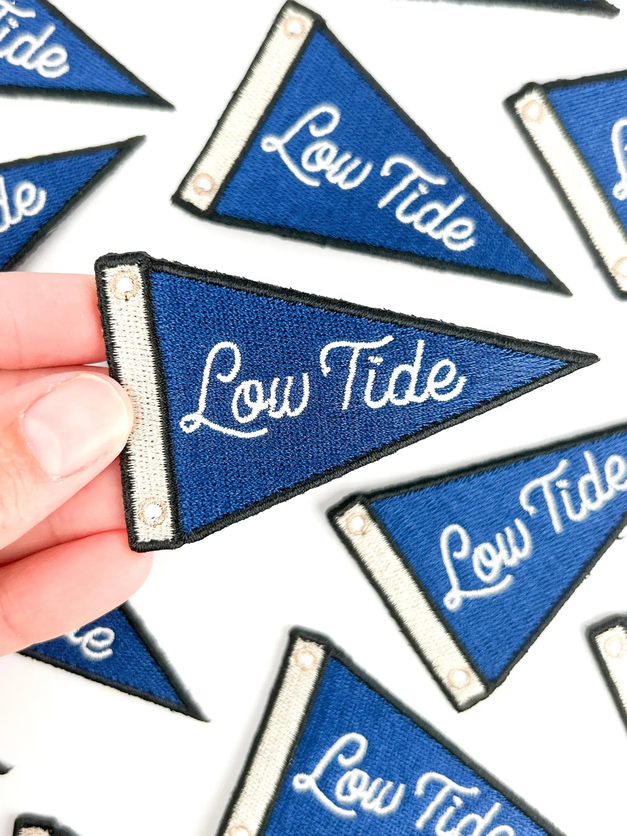 Low Tide Patch Nautical Sailing Pennant Embroidered Iron On