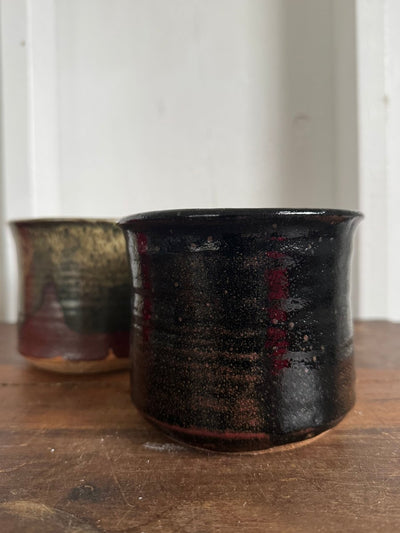 Hadmade Ceramic Vase - Black - Diamonds & Rust