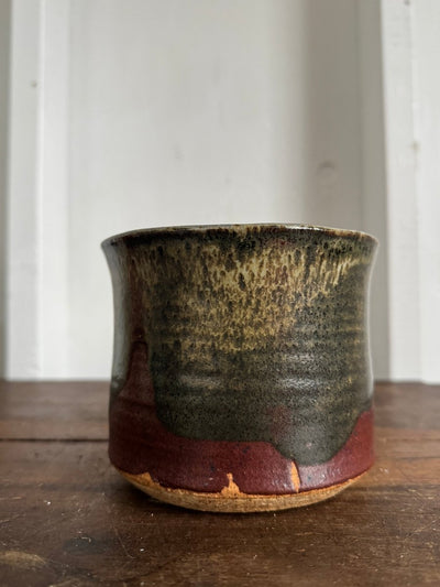 Hadmade Ceramic Vase - Red + Black - Diamonds & Rust