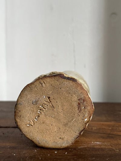 Hadmade Pinched Ceramic Vase - Diamonds & Rust