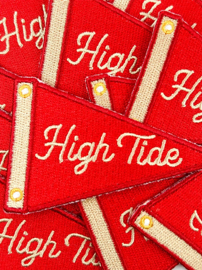 High Tide Patch Nautical Sailing Pennant Embroidered Iron On - Diamonds & Rust
