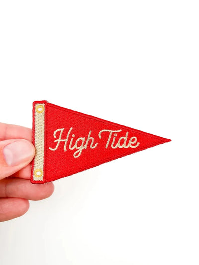 High Tide Patch Nautical Sailing Pennant Embroidered Iron On - Diamonds & Rust