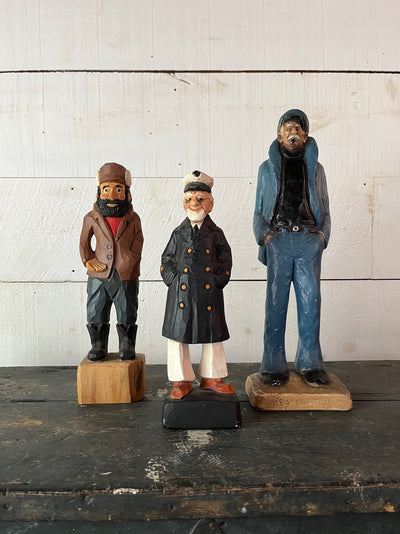 Vintage Wooden Sea Captain - Black Coat