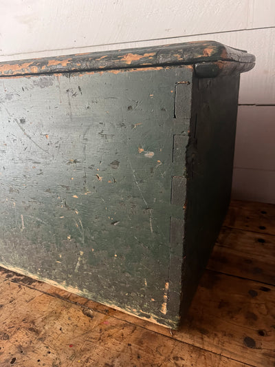 Antique Green Wood Chest