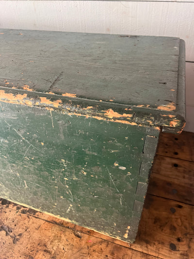 Antique Green Wood Chest