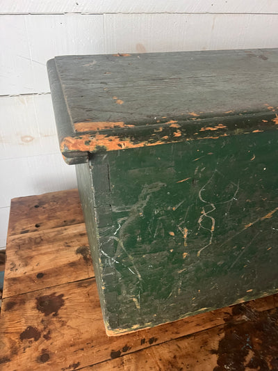 Antique Green Wood Chest