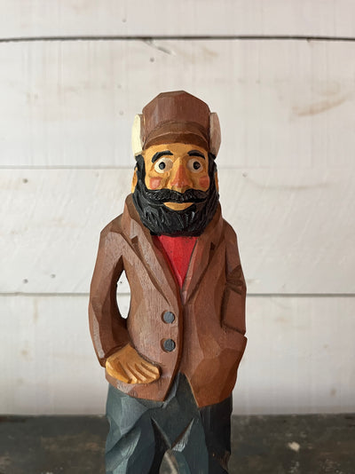 Vintage Wooden Fisherman - Brown Coat