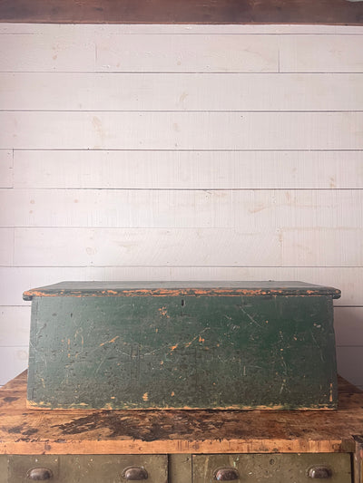 Antique Green Wood Chest