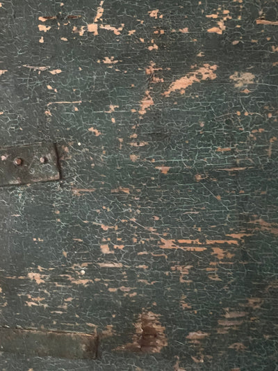 Antique Wood Chest - Metal Trim