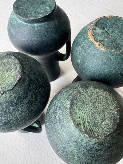 Little Vintage Vase with Handle - Diamonds & Rust