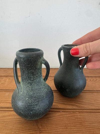 Little Vintage Vase with Handle - Diamonds & Rust