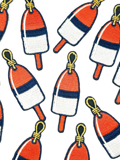 Lobster Buoy Embroidered Patch Coastal Nautical Buoy Patch - Diamonds & Rust