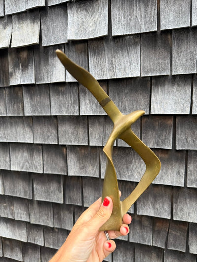 MCM Brass Seagull Sculpture - Diamonds & Rust