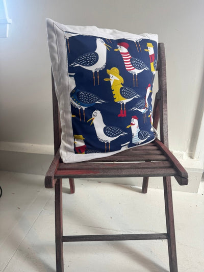 Old Salt Seagull Pillow - Diamonds & Rust