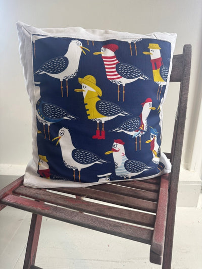 Old Salt Seagull Pillow - Diamonds & Rust
