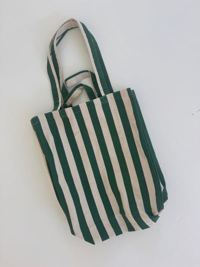 Organic Tote ORIGINAL - Stripes : Green - Diamonds & Rust