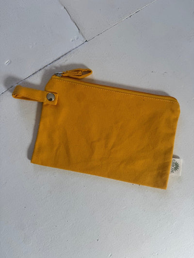 Organic Zip Pocket - Yellow - Diamonds & Rust