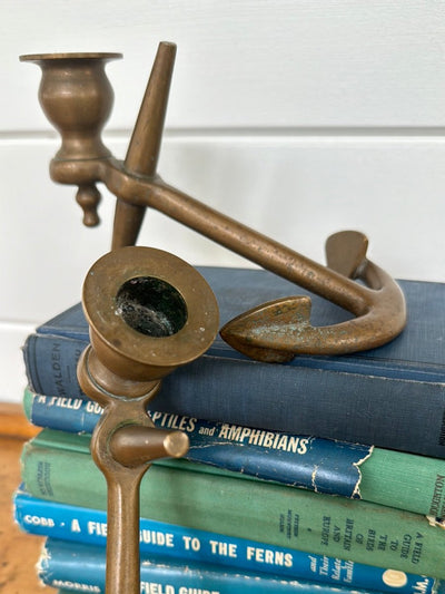 Pair of Brass Anchors - Diamonds & Rust