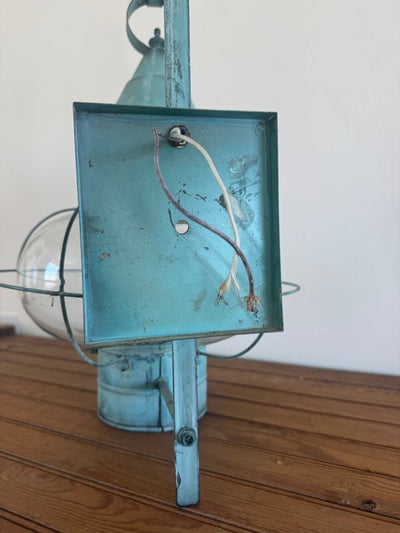 Salvaged Onion Lamp - Wall Mount - Copper Patina - Diamonds & Rust