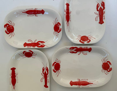 Set of Four Lobster + Crab Serving Dishes - Diamonds & Rust