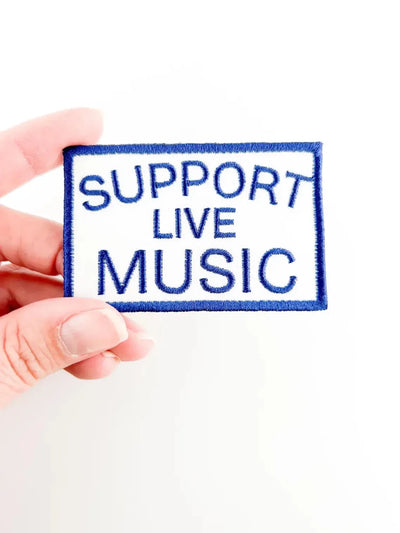 Support Live Music Embroidered Iron On Patch - Diamonds & Rust