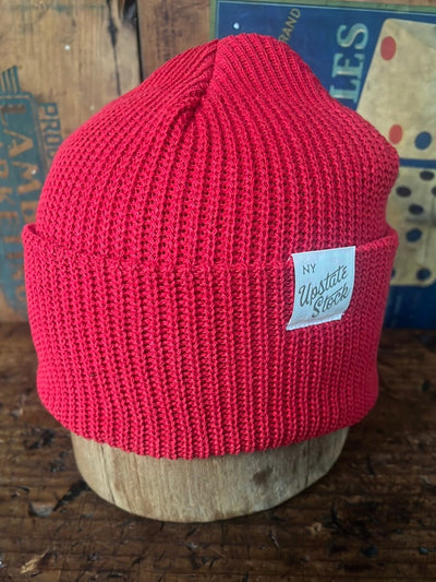 Upcycyled Cotton Watchcap - Cherry Red - Diamonds & Rust