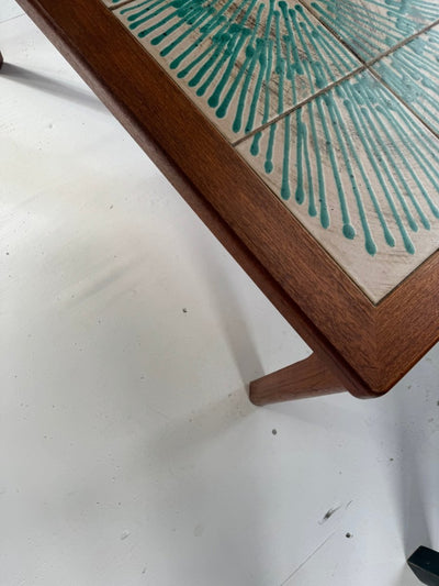 Vintage 1960s Mid - Century Modern Danish Tile Coffee Table - Diamonds & Rust