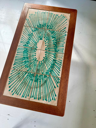 Vintage 1960s Mid - Century Modern Danish Tile Coffee Table - Diamonds & Rust